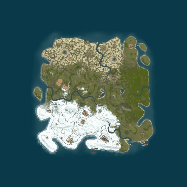 Map of RustAddicted PVE 5X | QOL | EVENTS | RAIDABLE BASES | BUILD