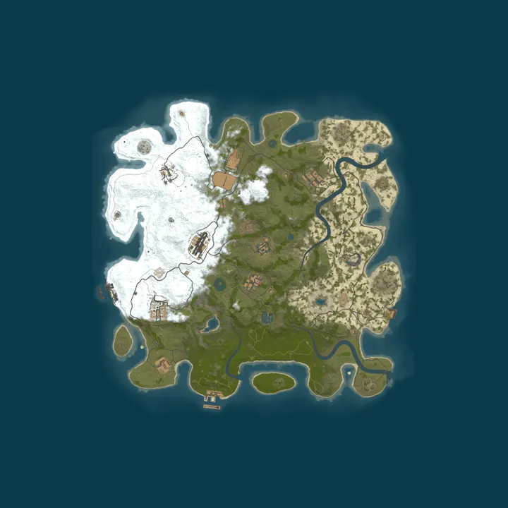 Map of [EU] Renewal Rust #1 | 3x PvE | Monthly | SkillTree | Raidable 