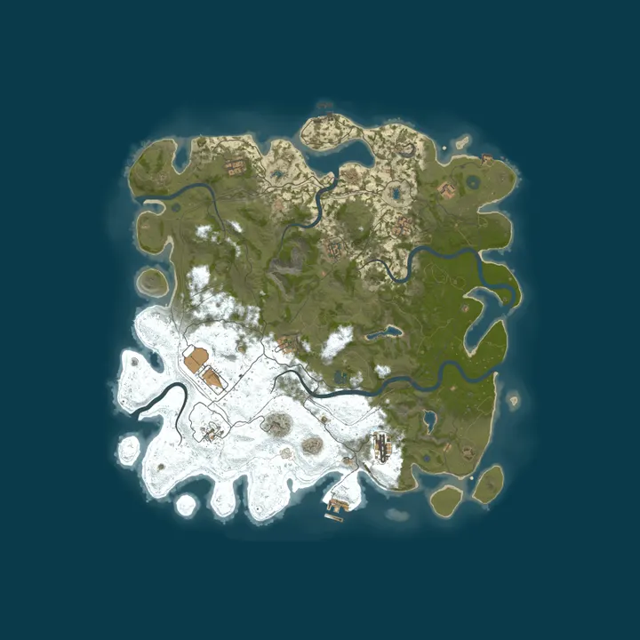 Map of [AU] RusticRaiders|PVP Community Server. Monthly wipes. Beginne