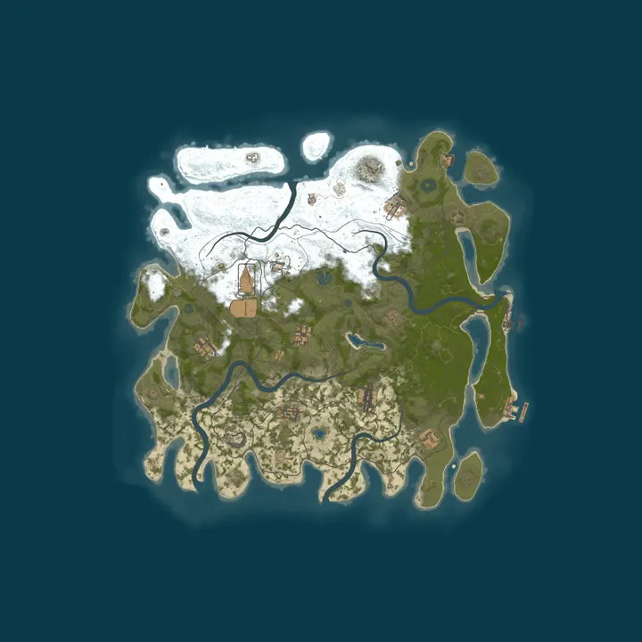 Map of Rusty Repo 20X PVE Zombies Prem Raidable Bases