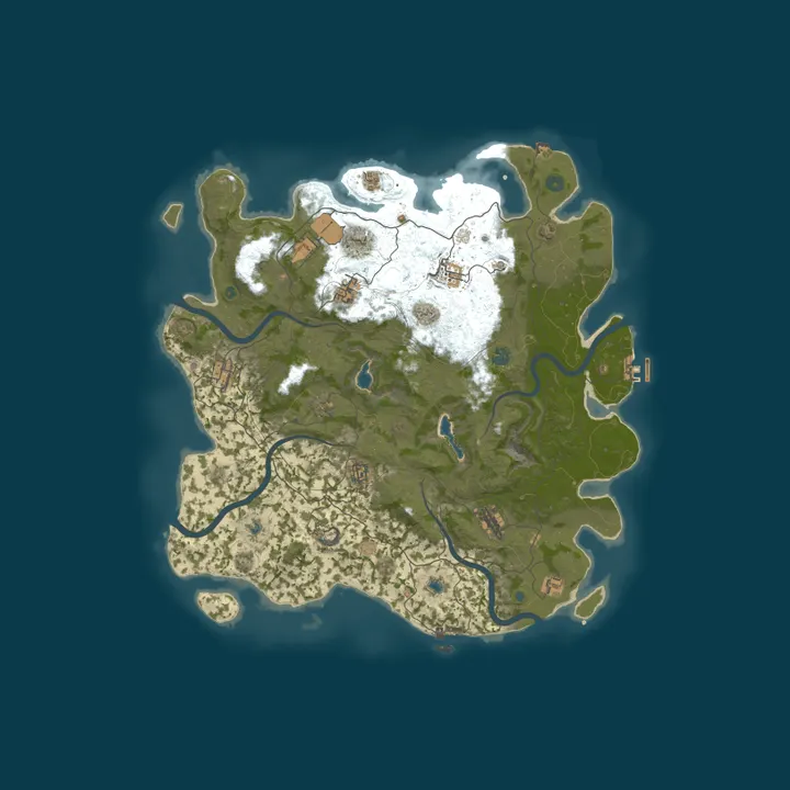 Map of Rust Casual|No KOS|No raid until wipe