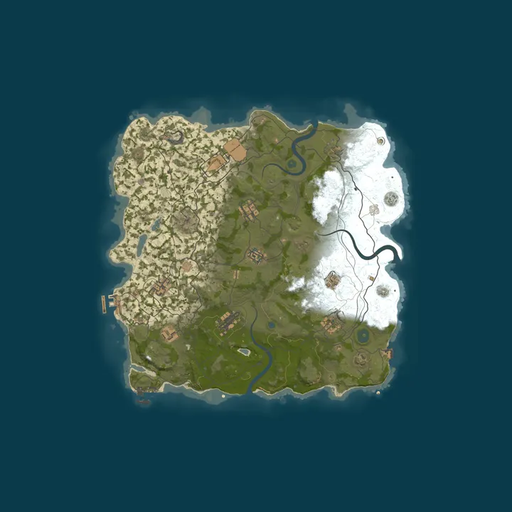 Map of [US] RustVikings | Casual PvPvE | 2x | 50% Upkeep