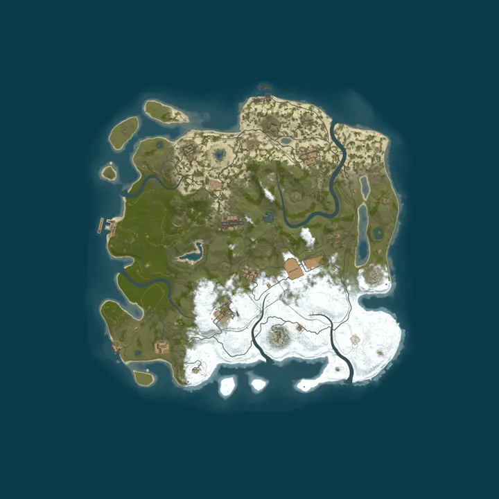 Map of NEVERLAND X10 PVE, custom weapons, raidable bases, abandoned ba