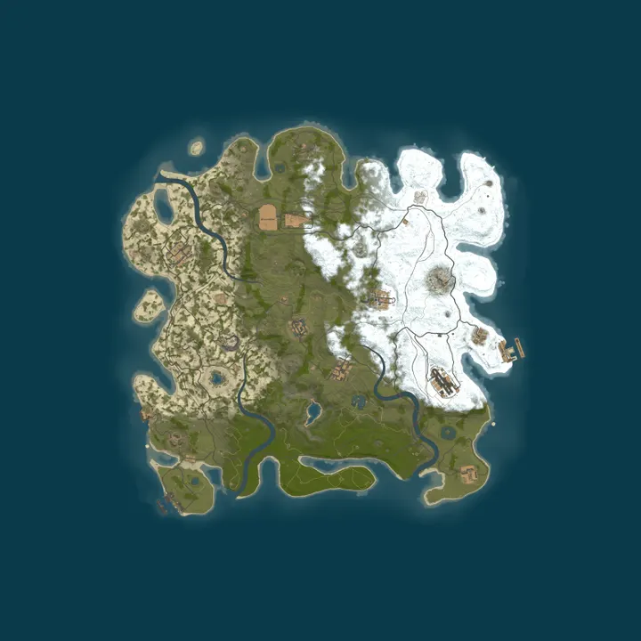Map of #7 EPIC RUST MAX3 [X2|TP|KITS|RPG|PVP] 12.10 Wipe