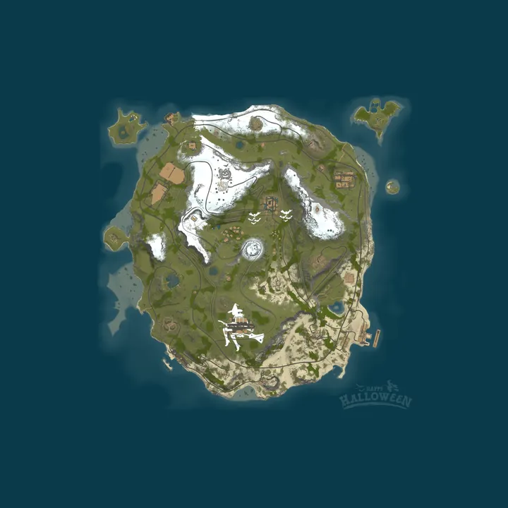 Map of Clear as Rust | 2x PvE | SkillTree | Raidable Bases | Dungeons 